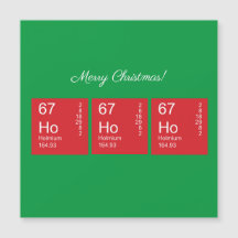 Customizable Red and Green Ho Ho Ho Periodic Table