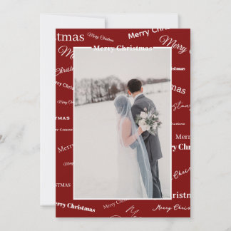 Customizable Red and White Christmas Card 