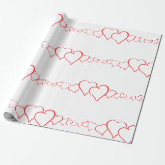 CUSTOMIZABLE RED AND WHITE HEART Wrapping Paper