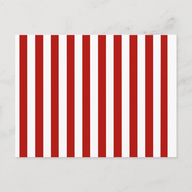 Customizable Red and White Stripes Postcard (Front)