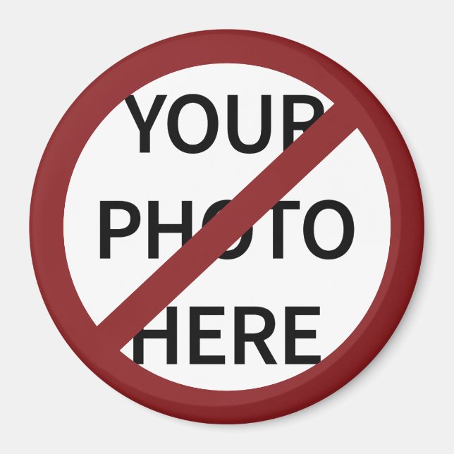 Customizable Red Ban Circle No Symbol Magnet (Front)