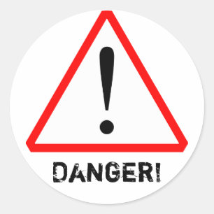 Customizable Red & Black Warning Symbol Sticker