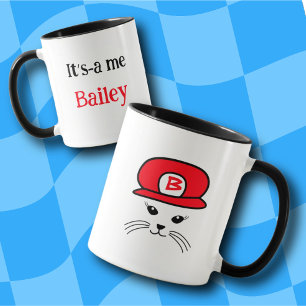 Customizable Red Cap Little Cat Mug