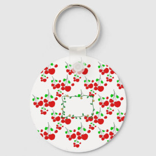 Customizable red cherry pattern accessories LeahG Keychain