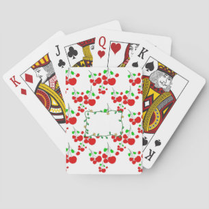 Customizable red cherry pattern accessories LeahG Playing Cards