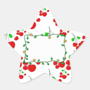 Customizable red cherry pattern accessories LeahG Star Sticker