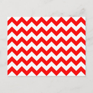 Customizable Red Chevron Pattern Postcard