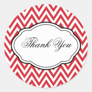 Customizable Red Chevron Stripe Sticker Label