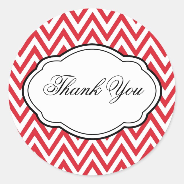 Customizable Red Chevron Stripe Sticker Label (Front)