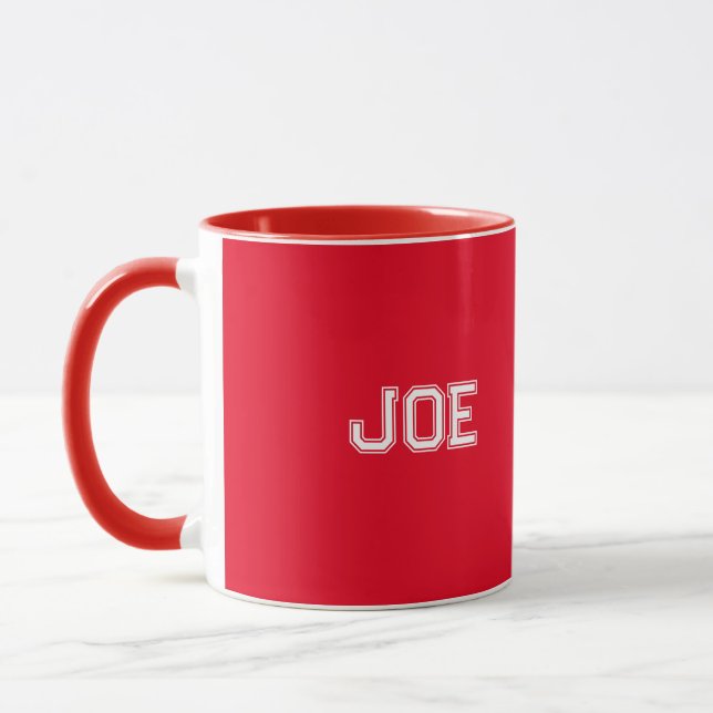 Customizable Red Combo Style Mug Personalized (Left)