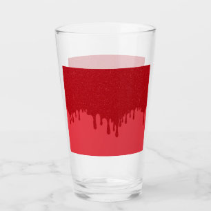 Customizable Red Drip Pint Glass Cup