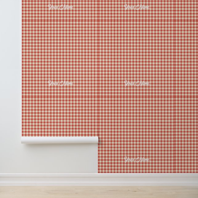 Customizable Red Gingham Wallpaper - Personalized  (Application)