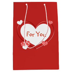 Customizable Red Hearts Valentine's Day Gift Bag