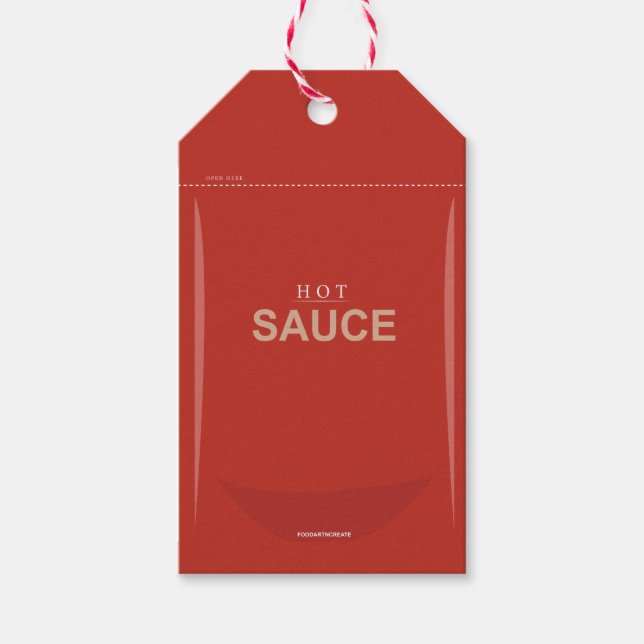 Customizable Red Hot Sauce Packet Gift Tag (Front)