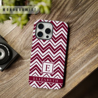 Customizable Red Maroon Dark Pink White Chevron 