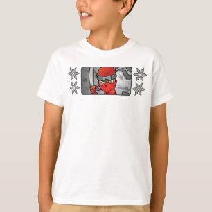 Customizable Red Ninja and Throwing Stars Design T-Shirt
