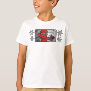 Customizable Red Ninja and Throwing Stars Design T-Shirt