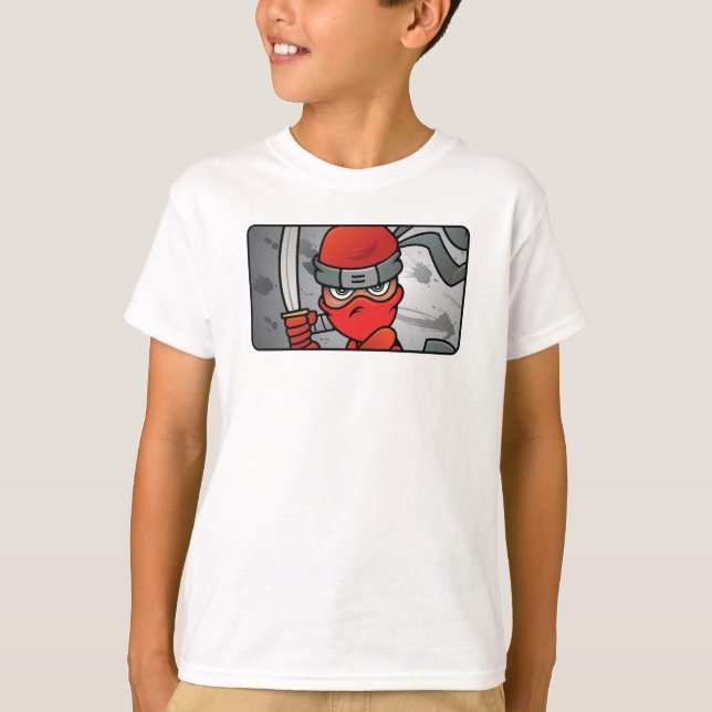 Customizable Red Ninja Design T-Shirt (Front)
