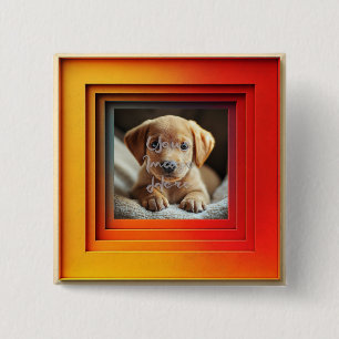 Customizable Red Orange Sunset Gradient Frame 2 Inch Square Button