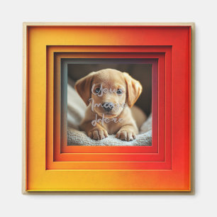 Customizable Red Orange Sunset Gradient Frame Magnet