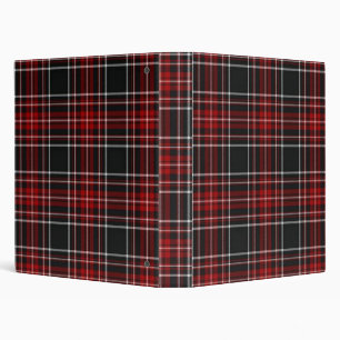 Customizable Red Plaid Binder