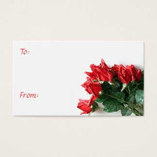 Customizable Red Rose Bouquet Floral Gift Tags