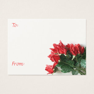 Customizable Red Rose Bouquet Floral Gift Tags