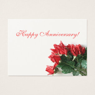Customizable Red Rose Floral Anniversary Gift Tags