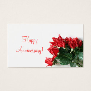 Customizable Red Rose Floral Anniversary Gift Tags