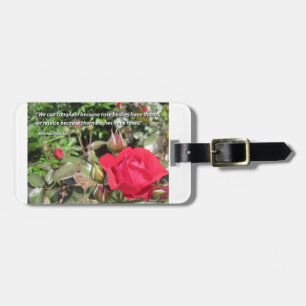 Customizable Red Rose Luggage Tag - Gratitude