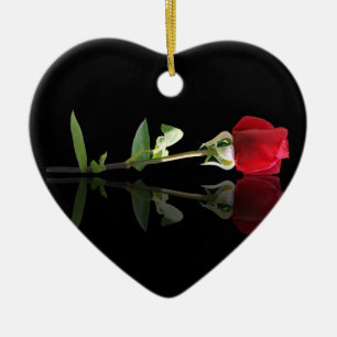 Customizable Red Rose Ornament