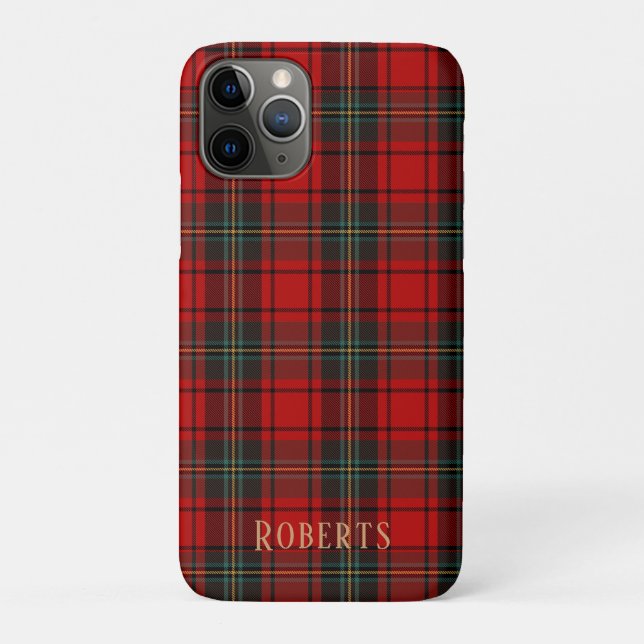 Customizable Red Scottish Tartan Cell Phone Case (Back)