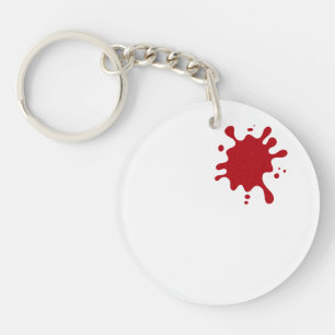 Customizable Red Splash Acrylic Keychain