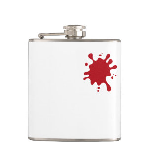 Customizable Red Splash Flask 6 oz