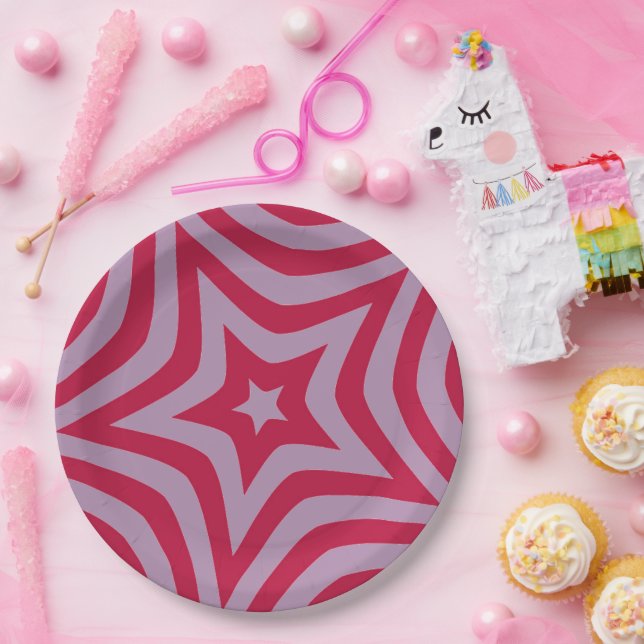 Customizable Red Star Paper Plates (Party)