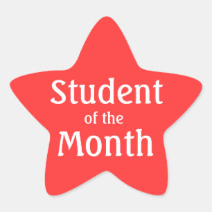 Customizable Red Star Student Of The Month Sticker