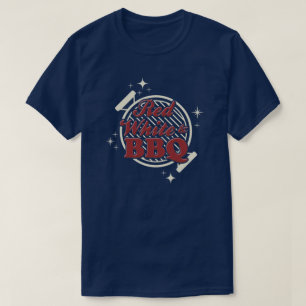 Customizable Red White & BBQ Family Reunion Back T-Shirt