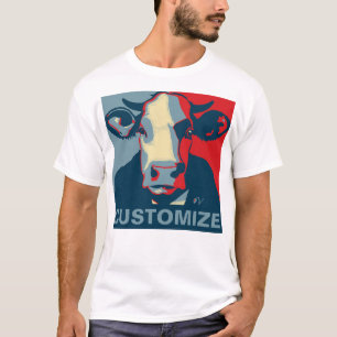 Customizable! Red White Blue Pop Art Cow Tshirt