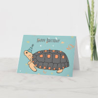 Customizable Redfoot Tortoise Birthday Card 4