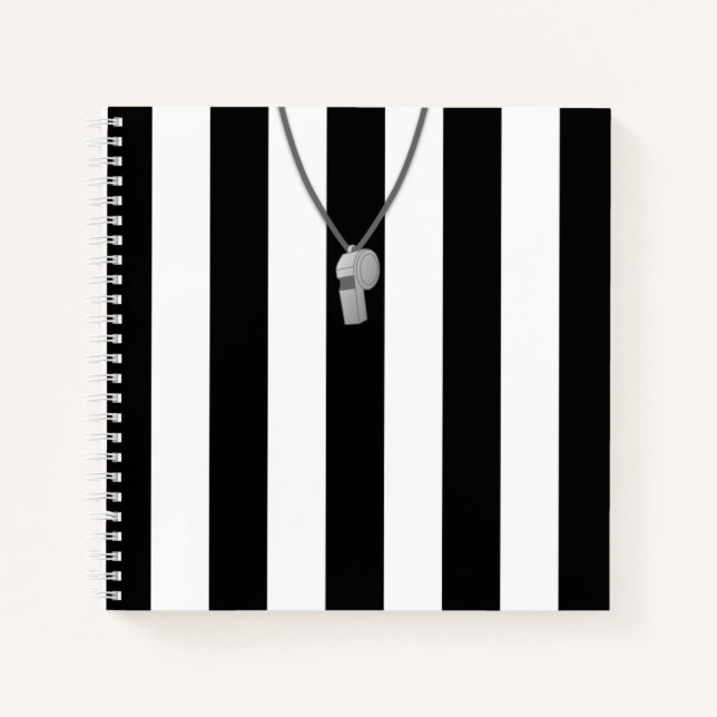 Customizable Referee Stripey Jersey Notebook (Front)