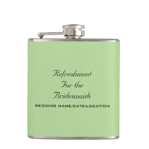 CUSTOMIZABLE Refreshment for Bridesmaids Hip Flask