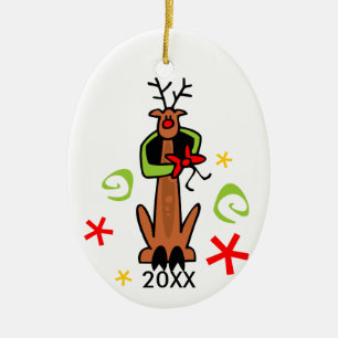 Customizable Reindeer Holiday Ornament