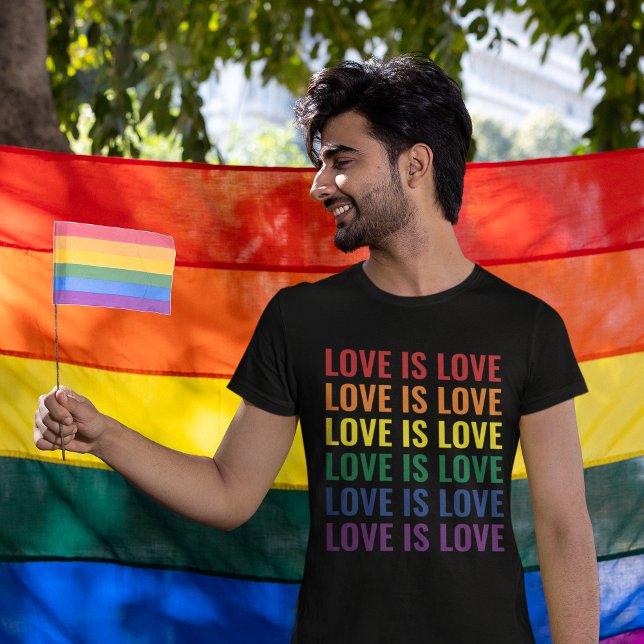 Customizable Repeating Text LGBTQ Gay Pride T-Shirt (Creator Uploaded)