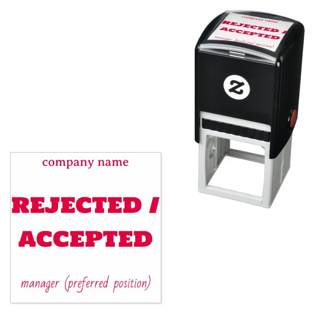 Customizable Response Modern Corporate Red Self-inking Stamp (In Situ)