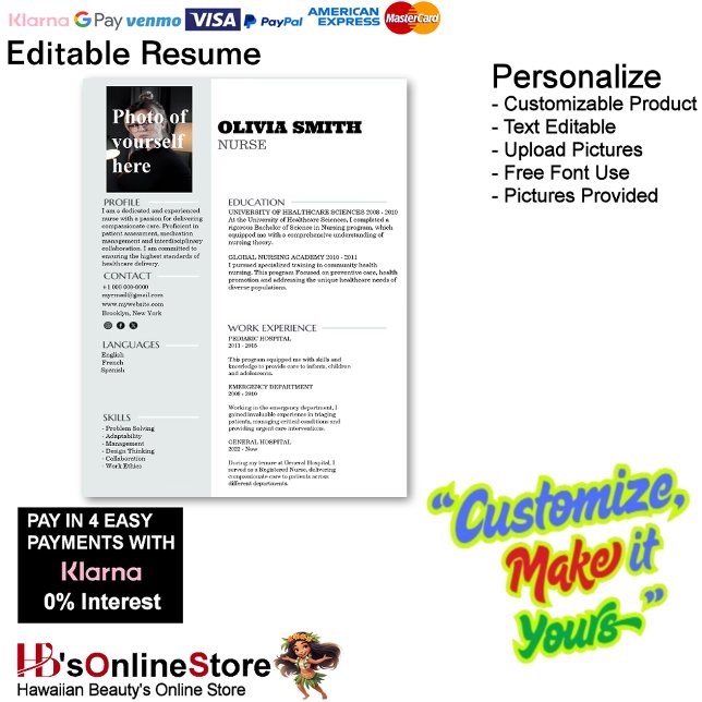 Customizable Resume Template with Photo 17 Letterhead (Customizable Resume Template with Photo Letterhead 17.)