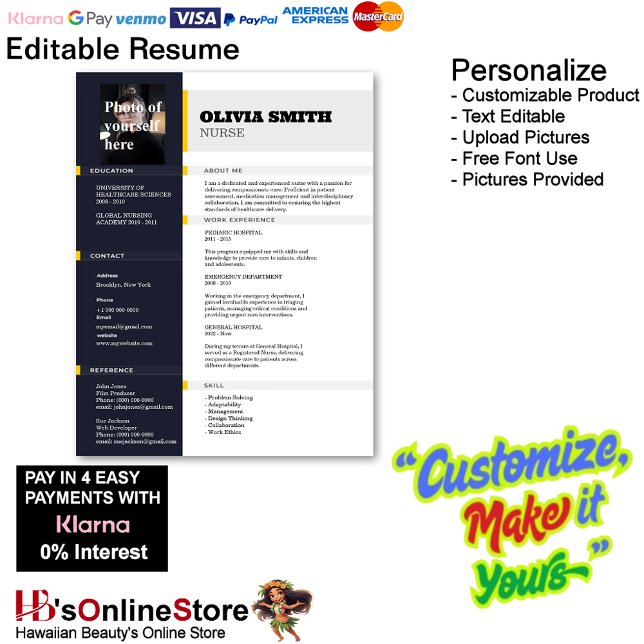 Customizable Resume Template with Photo 18 Letterhead (Customizable Resume Template with Photo Letterhead 18.)