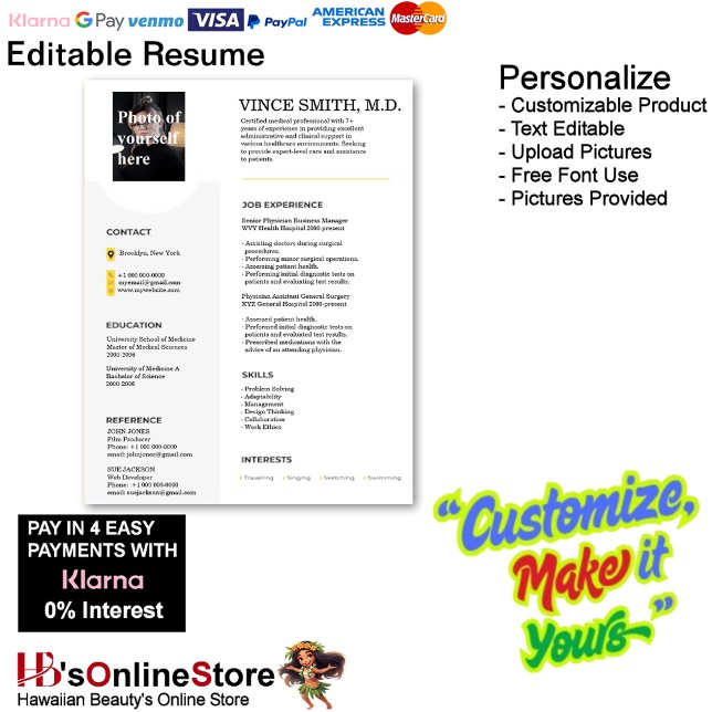 Customizable Resume Template with Photo 4 Letterhead (Customizable Resume Template with Photo Letterhead 4.)