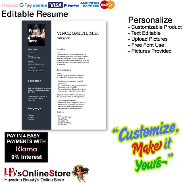 Customizable Resume Template with Photo 6 Letterhead (Customizable Resume Template with Photo Letterhead 6.)