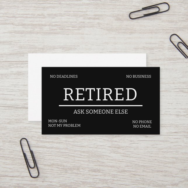 CUSTOMIZABLE: RETIRED BUSINESS CARDS (Front/Back In Situ)