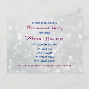 Customizable retirement achievement party bokeh postcard